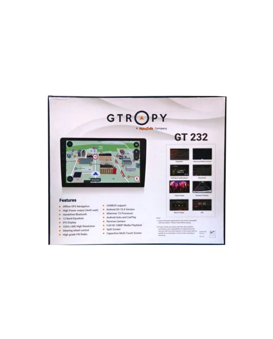 Map My India Android Multimedia Player GT232 9 Inches | 2GB RAM | 32GB ROM